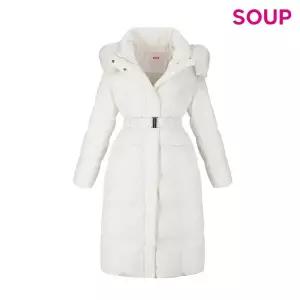 [롯데백화점]SOUP 폭스퍼 후드 벨티드 롱 패딩(SBCDO36)