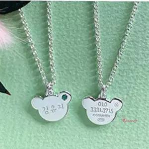 꼼에스타 실버미아방지목걸이 유아동주얼리 곰얼굴klm373