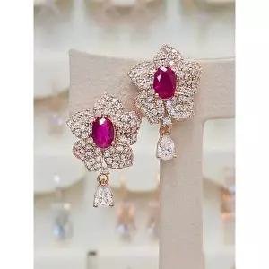 [볼라레] 세이브존03 볼라레 루비 가든 큐빅 은침 귀걸이 AQSSS1882A (S44656934)