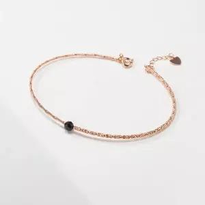 [더스톤즈]18K 블랙스피넬 포인트 매듭 팔찌