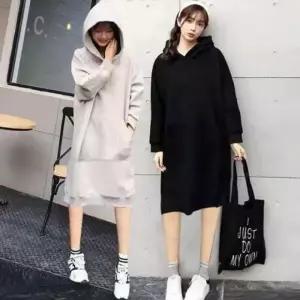 롱후드원피스 롱원피스 후드원피스 기모원피스 기모 후드 롱원피스 겨울 무지 기모 티