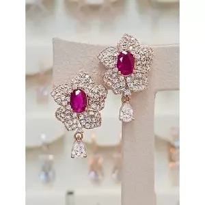 [셀러허브 1]볼라레 세이브존03 볼라레 루비 가든 큐빅 은침 귀걸이 AQSSS1882A