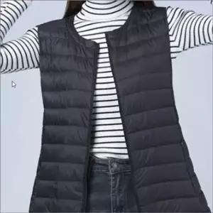 겨울 이너 보온 롱조끼 레이어드 2컬러 방한 여자 라운드넥 패딩조끼