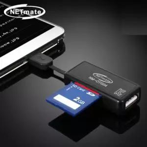 넷메이트 모바일 OTG 카드리더기 블랙 usb허브 멀티카드리더기