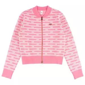 [르꼬끄] 여성 슬림핏 자가드 패턴 스웨터 집업 QQ122OST11