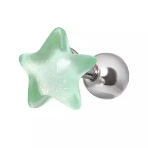 [미니아트]초록 별 스타 써지컬 스틸 패션 피어싱