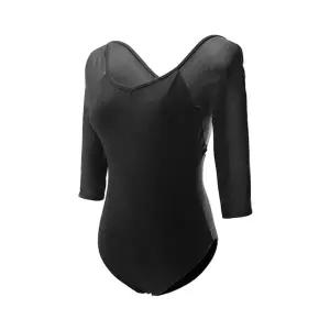 발레복장 성인발레복 댄스복 연습복 7부소매 점프슈트 레오타드 줌바 레이스 무대복 연공복 무용복