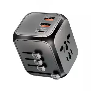 POY002 폴란드 영국 스페인 독일 해외여행용 30W 고속충전 멀티아답터/콘센트/돼지코 USB/C타입 3포트