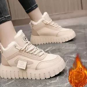 스니커즈 따뜻한 안감퍼 키높이 데일리 슈즈 여자 겨울 방한