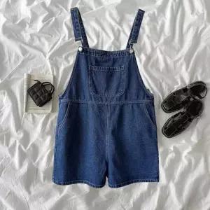 캐주얼 데님 오버핏 포켓 청 멜빵 바지 xNn5+8RQL