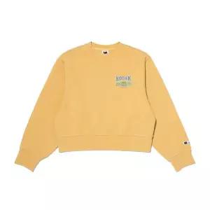 코닥 여성 스노우 워싱 그래픽 맨투맨 K6122LFSO1YLW