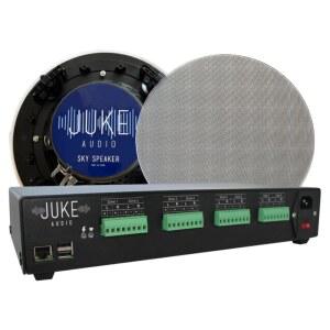 JUKE 오디오 | 천장 스피커 12개가 있는 6존 앰프 | 멀티룸 오디오 패키지