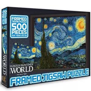 금비가 세계 명화 별이 빛나는 밤 액자 퍼즐 500조각 42x29.7cm 힐링취미 조각맞추기