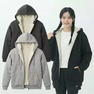 [하프클럽/셀러허브_여성트랜드패션]여성 양털 안감 후드집업 겨울 보온 데