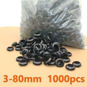 블랙 고무 양면 보호 코일 도장 ORing 그로밋 개스킷 케이블 아웃 홀 와이어 분배 박스 스루 ID 3-80mm