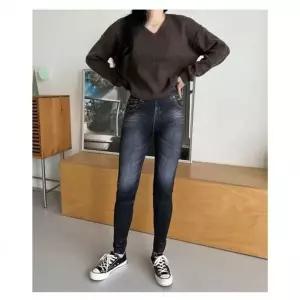 [하프클럽/]청 데님 데님진레깅스 팬츠 밴딩청바지 레깅스 기모