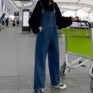 [하프클럽/]면반바지 디자인 멜빵 여성반바지 편안한 바지 와이드