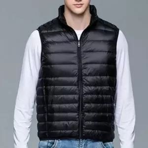 남자 오리털 경량 패딩조끼 겨울조끼 지퍼클로징 베스트 경량 다운 퀼팅 오버핏 남성 뽀글이 퀄팅 패딩