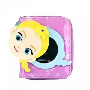 (색상 퍼플)겨울왕국2 엘사 여아 지갑 카드 동전 거울 지갑 퍼플