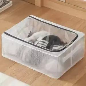 ( )공간활용 투명 접이식 수납함 신발 속옷 양말 보관함