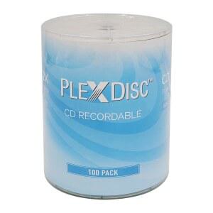 [미국배송] PLEXDISC CD-R 700MB 52X 화이트 잉크젯 허브 인쇄 가능 레코딩 미디어 - 음악 데이터 사진 CDR 디스크 쓰기 가능한 CD 빈 CD-R (용기 없음) FFB를 위한 100PK CD