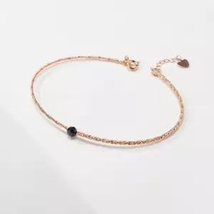 18K 블랙스피넬 포인트 매듭 팔찌