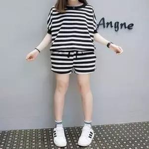 여름 스트라이프 데일리 상하세트 트레이닝복 반팔 (WFKBWTY)