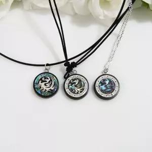 우드 자개 봉황 목걸이 패션 천연 여름 원석 플목걸이 팬던트 터키석 아쿠아마린 우아한