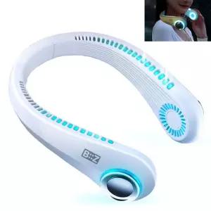 비즈 LED 무드등 넥밴드 선풍기목에거는 휴대용걸이 용미니 여행 여행용 걸이 선풍기