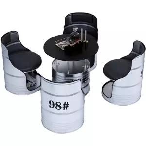 드럼통 테이블 카페 식당 휴게실 술집 인테리어 복고 깡통 야외 탁자 깡통테이블 바