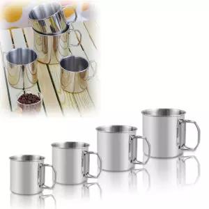 캠핑 스텐 머그컵 접이식 손잡이 휴대용 등산 (4P)레스 사무실 스탠 머그 이중 스테인리스 등산용 보온보냉