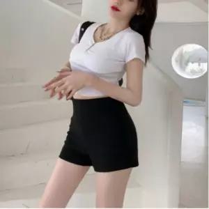 슬림 심플스판 반바지여성 여자 데일리 핫팬츠 숏팬츠 디자인 하이웨스트 편한