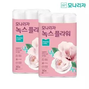 모나리자 녹스플라워 2겹 40M 30롤 2개 총60롤 화장지