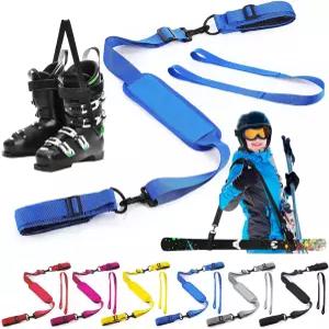 야외 겨울 스포츠 할로우플라이 스키 스트랩 및 폴 캐리어 활강 조절식 미끄럼 방지 어깨 벨트