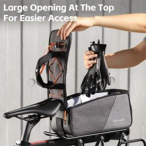 호환 WEST BIKING 자전거 후면 랙 백  PVC 캐리어 테일 스트링 보관 트렁크 사이클링 여행 핸드 6L