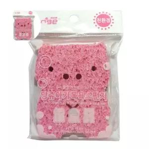 (제스트)아기 앙쥬 목욕스펀지 돼지 천연펄프 곤약 유아스폰지