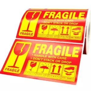 파손방지 스티커 FRAGILE 포장 주의 문구 롤취급의스티커 취급의 올댓팩토리G 택배 라벨