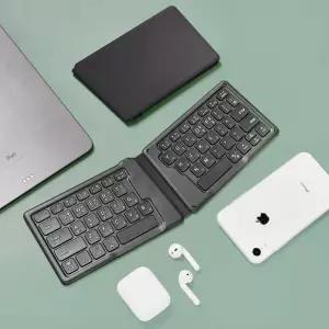 (트렌잇) 2단 접이식 무선 블루투스 키보드 JTK-188 마우스 미니 연동 휴대용 휴대형