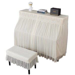 그랜드 피아노덮개 피아노커버 120CM 천레이스 심플 먼지 그린 스툴 풀커버 커버