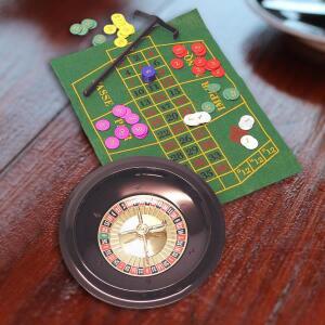 바성인 야간 게임용 칩 100개와 테이블 매트가 포함된 룰렛 세트
