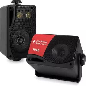 Pyle 3방향 실내 및 실외 박스 스피커 시스템 가정 파티오 데크 차고 풀사이드 또는 스튜디오용 3.5인치
