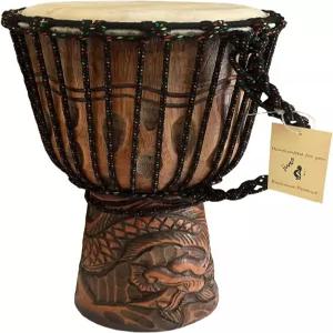 JIVE 젬베 드럼 아프리카 봉고 콩고 우드 딥 조각 솔리드 마호가니 염소 가죽 전문가 품질 16인치드래곤