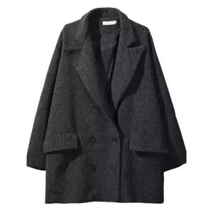 하프 모직코트 겨울 다크그레이 자켓 오버핏 더블코트 루즈
