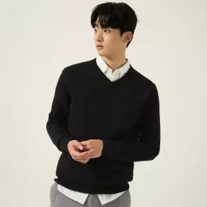 매장정품 BEANPOLE 빈폴 [빈폴] 울 베이직 브이넥 니트 - 블랙 (BC5951C035) 921636