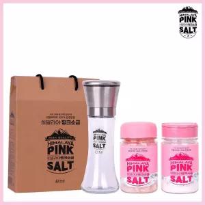 답례품28호 핑크300gx1+크리300g조미료x1+그라(공병)소금 집들이선물 돌잔치 칠순 사은품 판촉물 히말라야