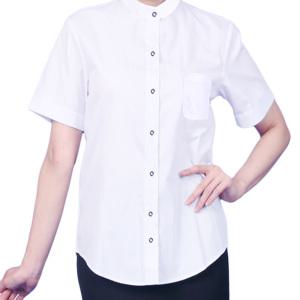 DSE69 여성 흰색 반팔 차이나카라 서빙 유니폼 셔츠