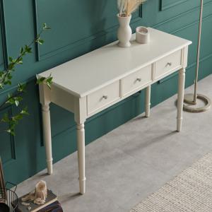 [밀키웨이] 아데나 엔틱 원형다리 3단 콘솔, 크림화이트