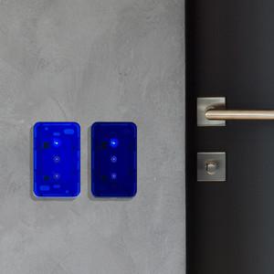 터치식 2구 무선 전등스위치 코발트색 적외선리모콘 IR리모컨 방 화장실 주방 사무실 소등타이머 조명등