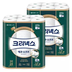 크리넥스 데코앤소프트 3겹 30m 24롤 2팩 (너비102mm)