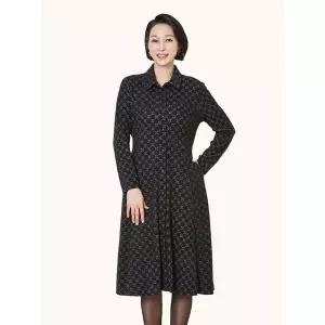 [하프클럽/마담엘레강스]다이아그램 기모 원피스 K233OP01